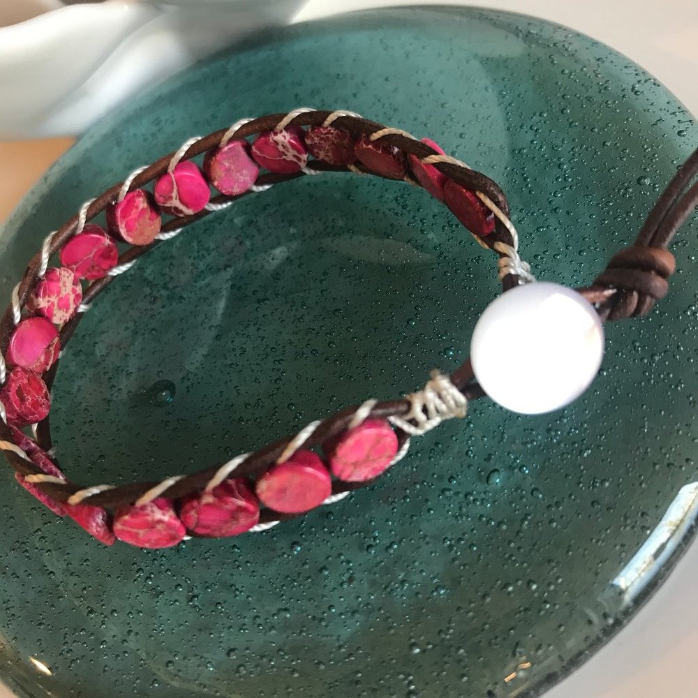 *HANDMADE* Original Leather Wrap Bracelet - 7"